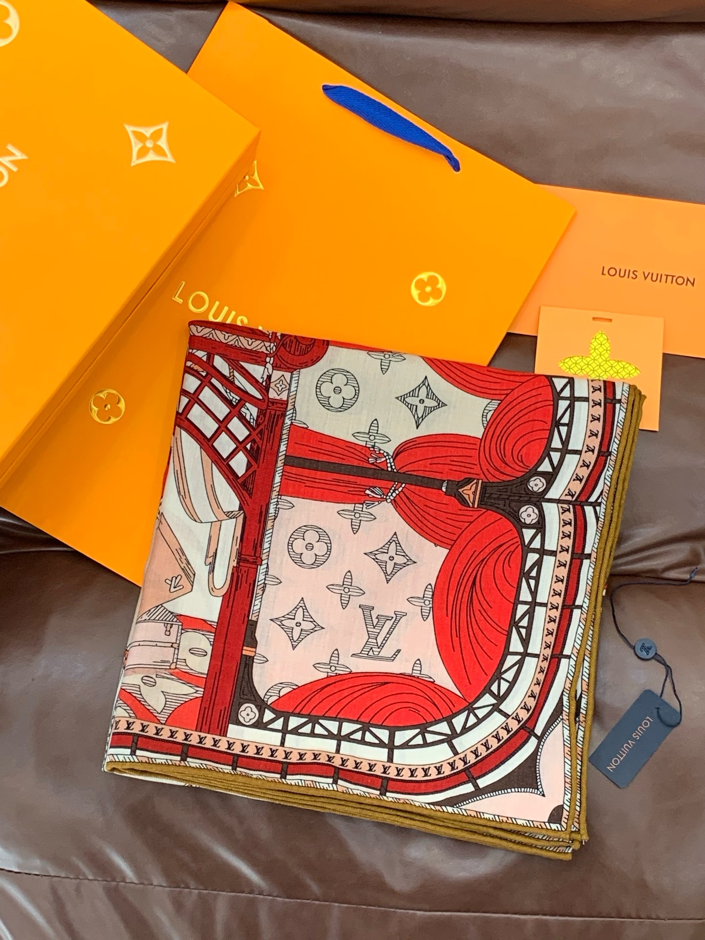 LV x TM 140披肩【140顶级丝绒双面同色披肩】本款LVxTMMonogram Multicol