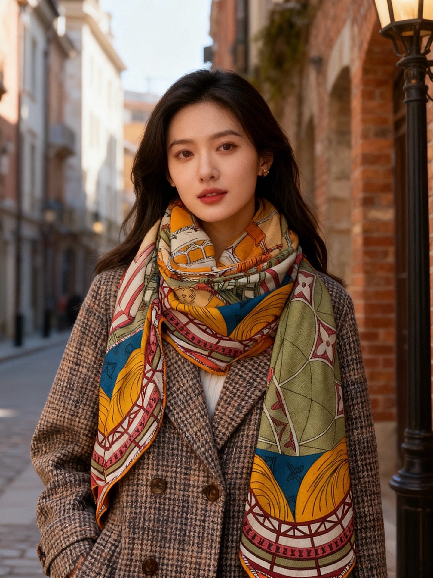 LV x TM 140披肩【140顶级丝绒双面同色披肩】本款LVxTMMonogram Multicol