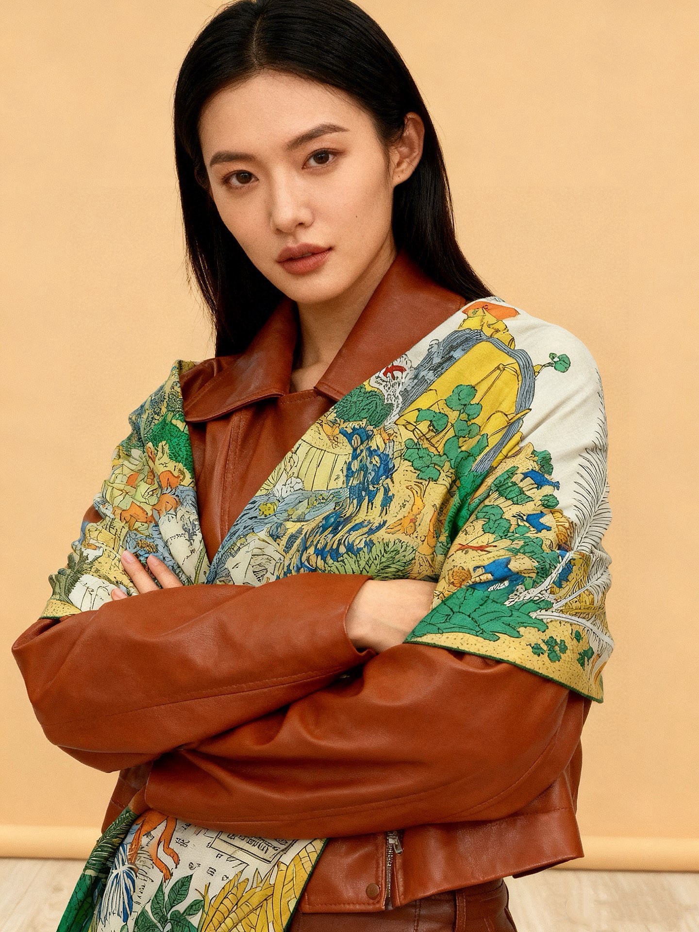 爱马仕～秋冬搭配利器❗️顶级双面同色真丝羊绒披肩！！1条等于2条】点睛精彩，图案和配色都超级喜欢，又一款