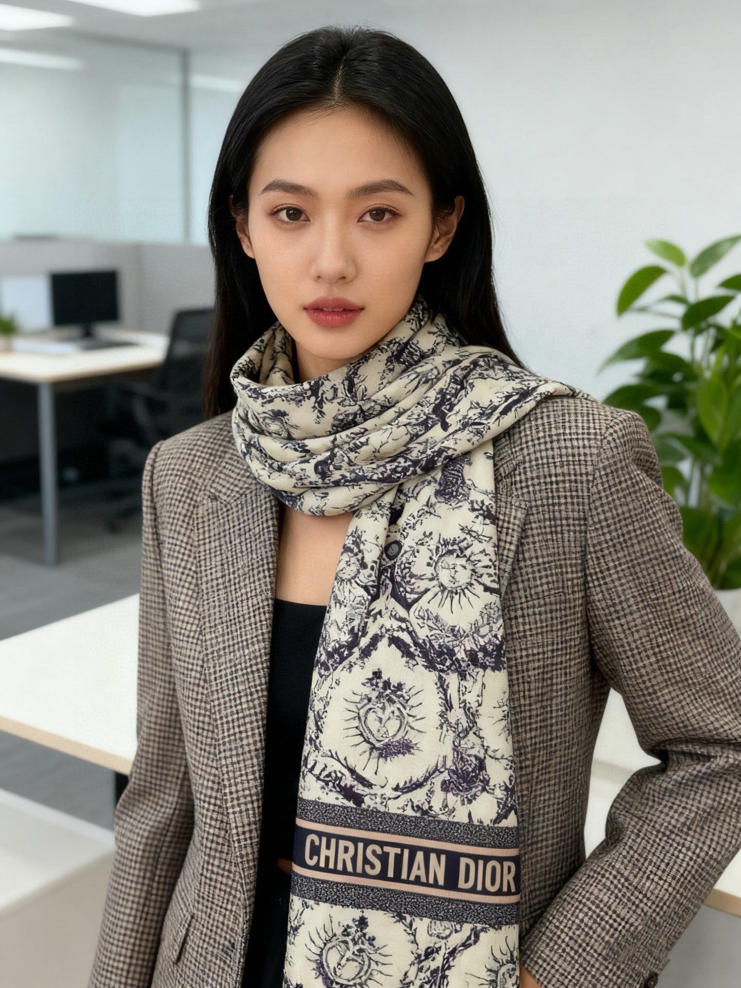 P225 Dior 140丝绒双面同色印花披肩
这款 Dior 丝绒披肩以彼得罗•鲁福(Pietro Ruffo)设计的Papillon 以优雅而梦幻的设计彰显精美的图案。采用白色和黑色丝绒面料精心制作,手工卷边,点缀以对比鲜明的 Christian Dior 标志提花条形图案。别致高雅,为佩戴丝毛方巾提供更多穿搭灵感,可与该系列的长裤或半身裙搭配,打造精致的经典造型。
白色和黑色面料 Papillon
Christian Dior 标志对比鲜明的提花条形图案
手工卷边
30%桑蚕丝70%羊绒
135*135 cm
意大利制造