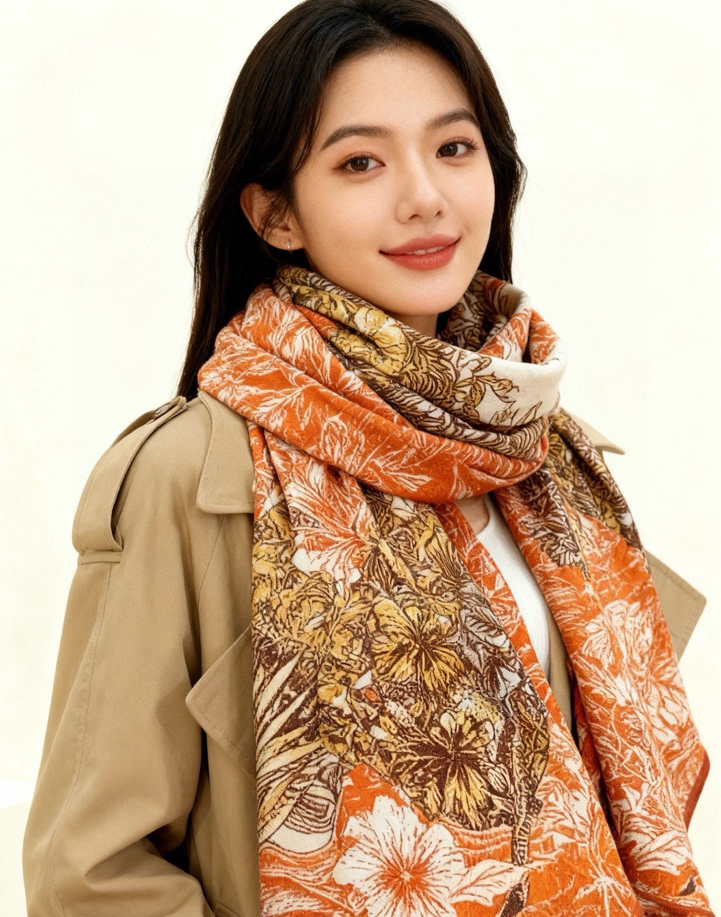 💟2025年秋冬抢先 上新💞【双面同色丝毛方巾】手工卷边山羊绒和真丝混纺披肩（70%山羊绒，30%桑蚕丝