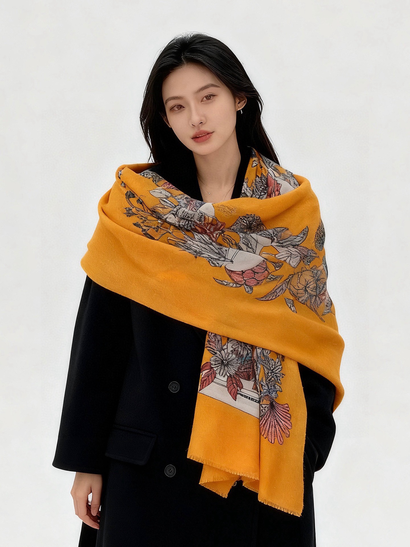 会发光发亮的围巾 羊绒新款🆕👏买了都说好看‼️推荐💕爱马仕双面同色羊绒方巾，【奇珍乐园】顶级工艺超值‼️