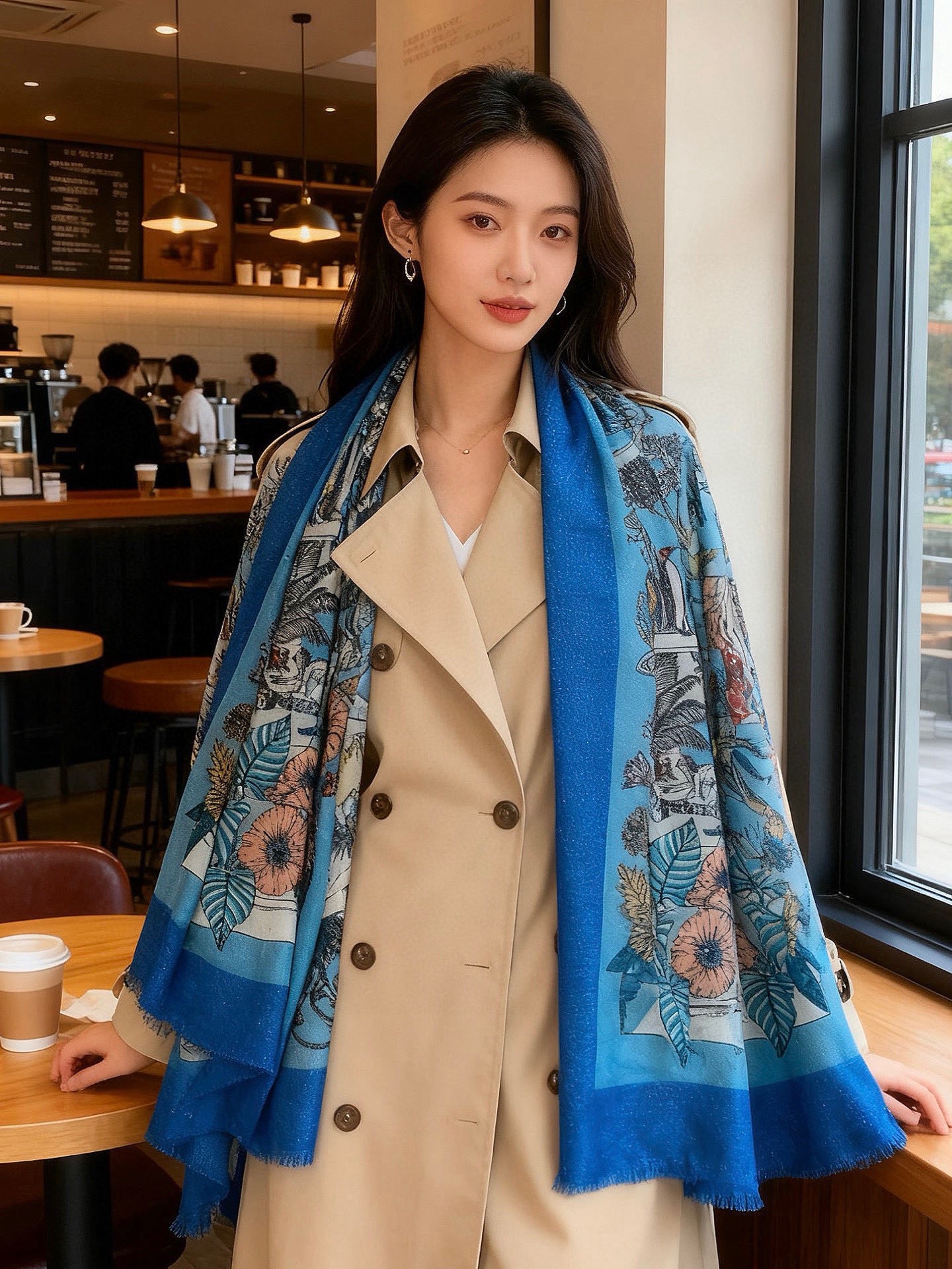 会发光发亮的围巾 羊绒新款🆕👏买了都说好看‼️推荐💕爱马仕双面同色羊绒方巾，【奇珍乐园】顶级工艺超值‼️