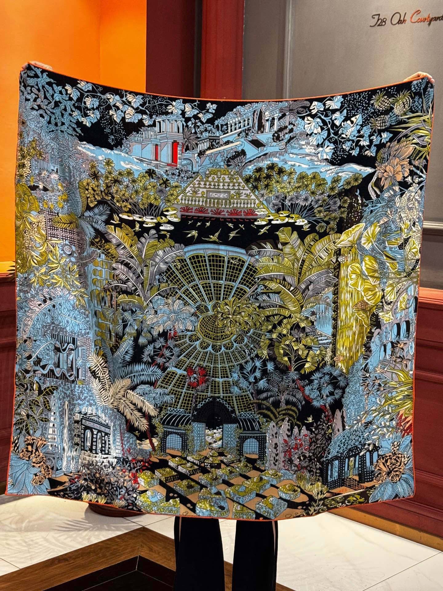 💟2025年秋冬抢先 上新💞【双面同色丝绒方巾】手工卷边山羊绒和真丝混纺披肩（70%山羊绒，30%桑蚕丝