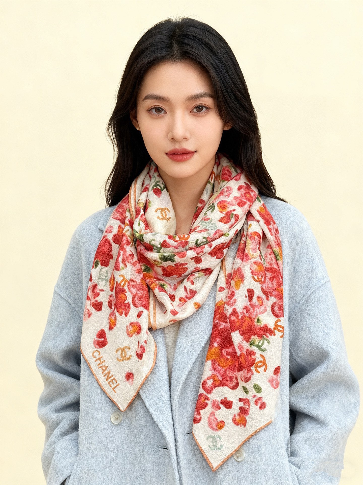 NO:619747,·Spring floral 25p Chanel 140 velvet double-sided shawl 25 new floral shawl Super atmospheric 135*135cm large size The color is so beautiful and has many uses 30 silk 70 cashmere Worth buying~~~high version scarf, high version scarf, chanel, real silk, shawls19860909·春日碎花25p Chanel 140丝绒双面披肩 25新款碎花花披肩 超级有氛围感 135*135cm的大尺寸 配色太好看了 超多用法 30真丝70羊绒 值得入手～～～高版本围巾,高版本围巾,chanel,real silk,shawls,scarf