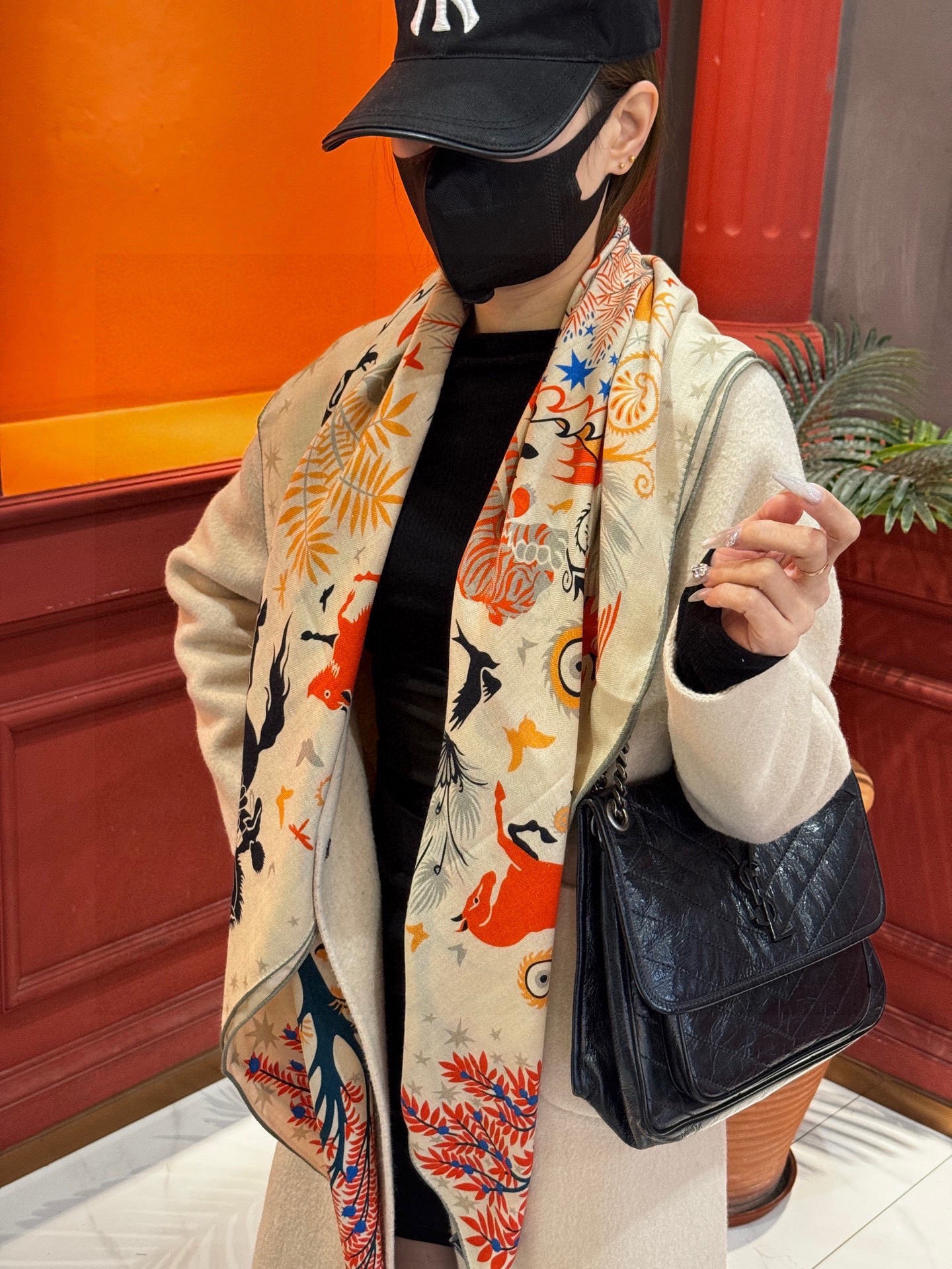 羊绒新款🆕👏👏买了都说好看‼️推荐💕爱马仕双面同色羊绒方巾【玛雅森林双面同色140】，顶级工艺超值‼️爱