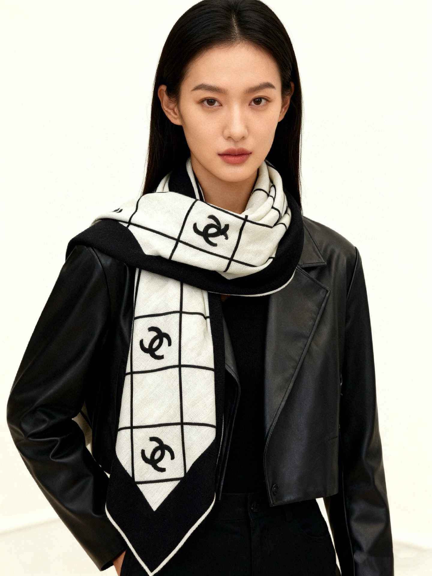 Chanel-sjaal [Verbeterde dubbelzijdige gecodeerde stof in dezelfde kleur] Nieuw — photo 2