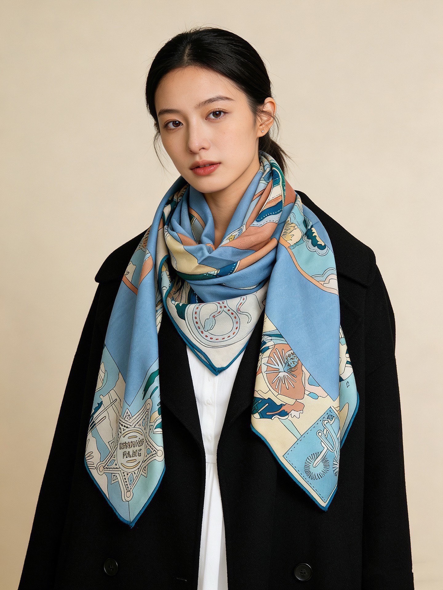 Scarf（围巾） Style White Scarf Lookbook Reference image 2