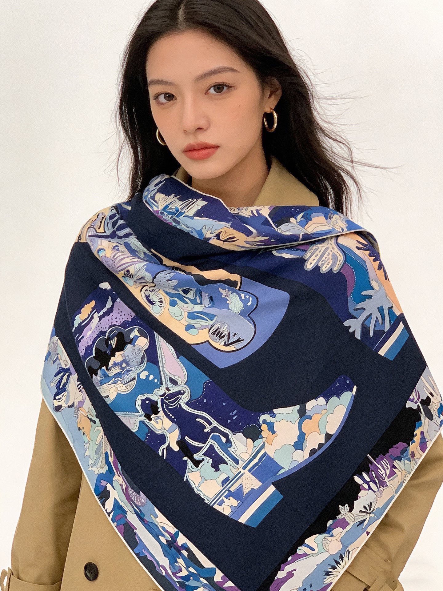 Scarf（围巾） Style White Scarf Lookbook Reference image 2