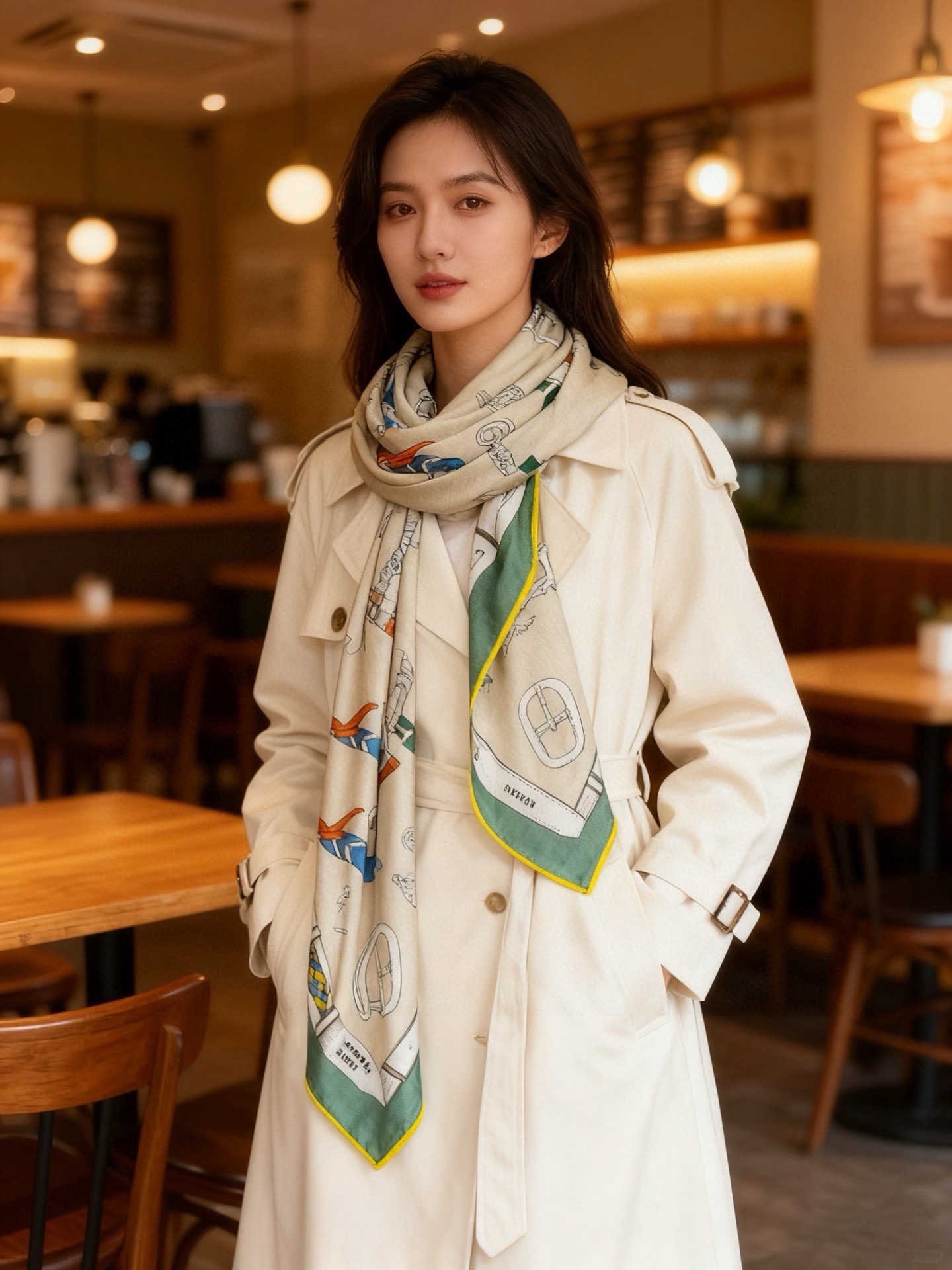 Scarf（围巾） Style White Scarf Lookbook Reference image 2