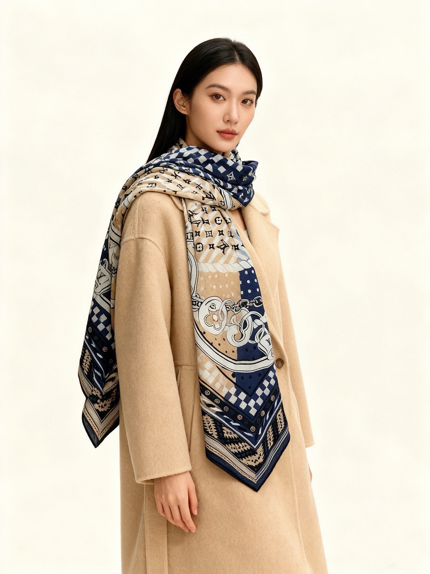 Scarf（围巾） Style Beige Scarf Lookbook Reference image 2