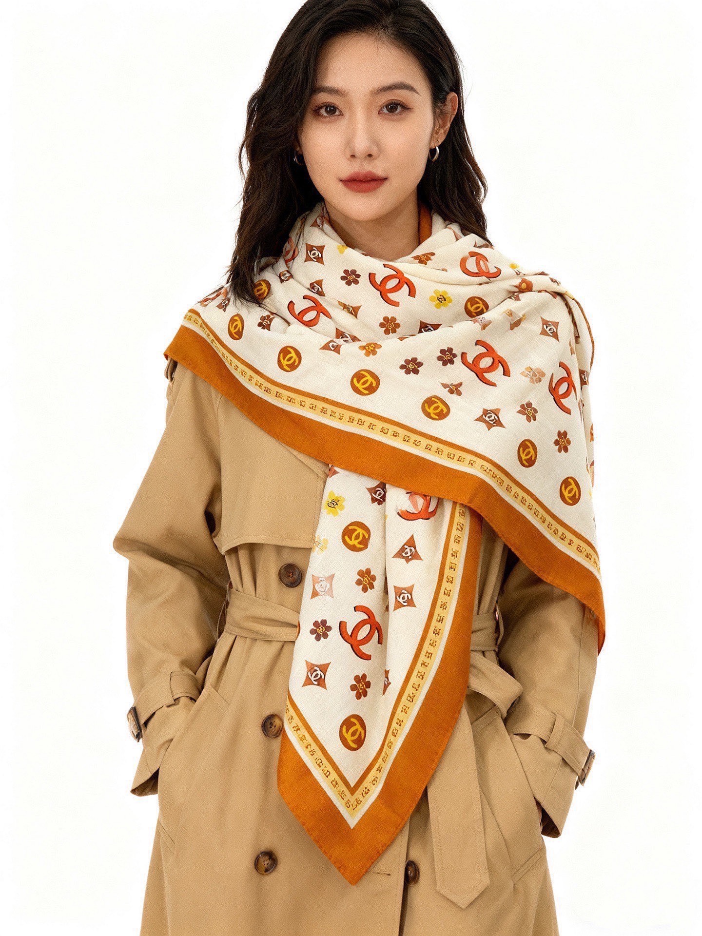 Scarf（围巾） Style Black Scarf Lookbook Reference image 2
