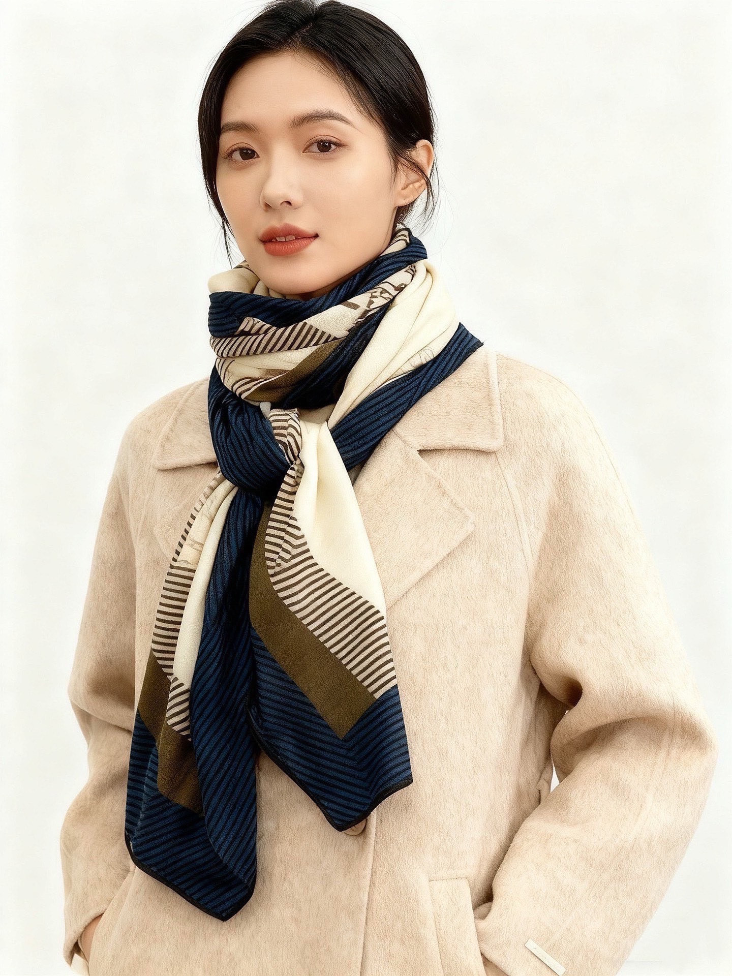 Scarf（围巾） Style White Scarf Lookbook Reference image 2