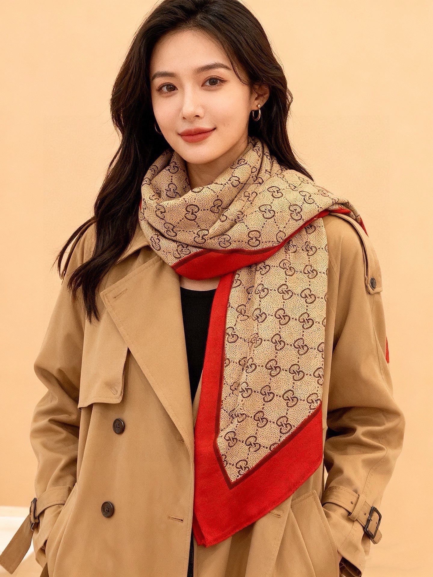 Scarf（围巾） Style Beige Scarf Lookbook Reference image 1