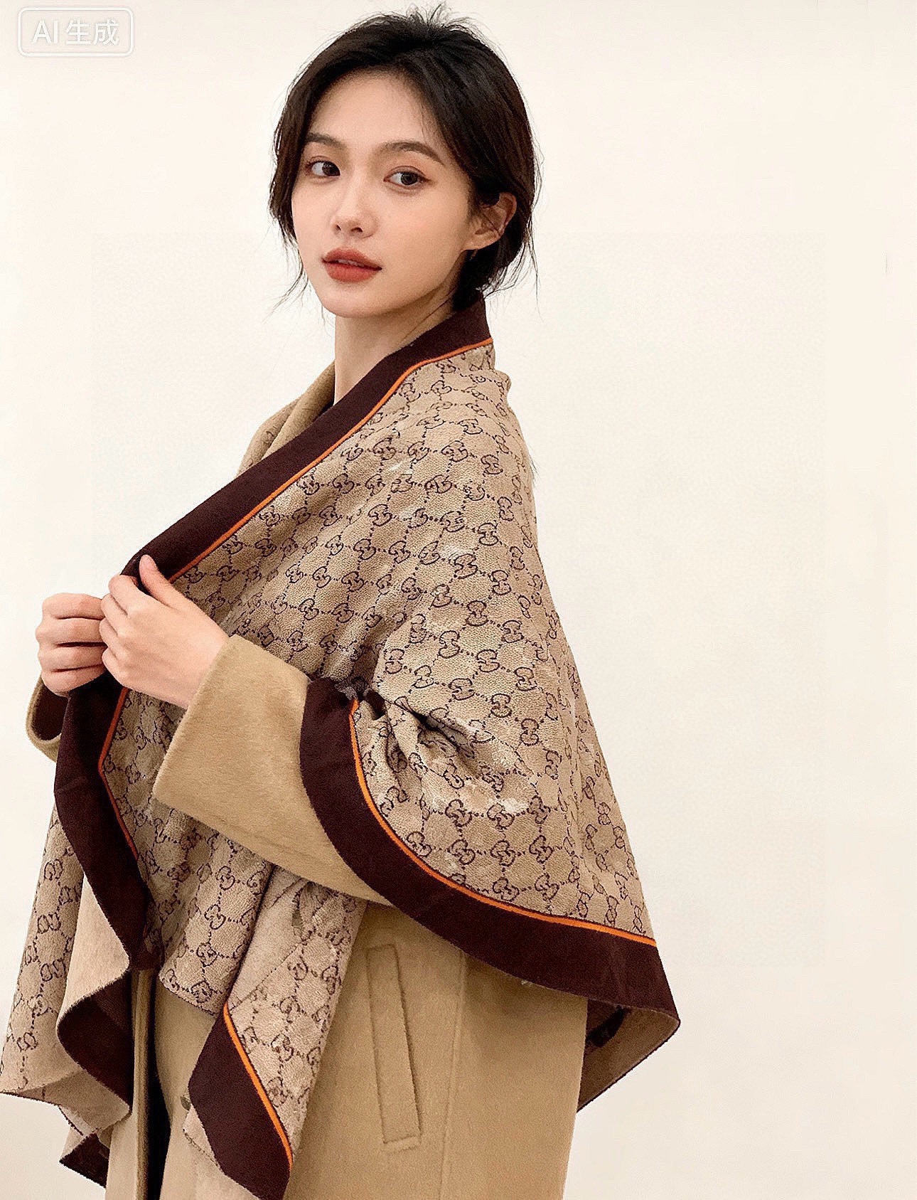 Scarf（围巾） Style Beige Scarf Lookbook Reference image 2