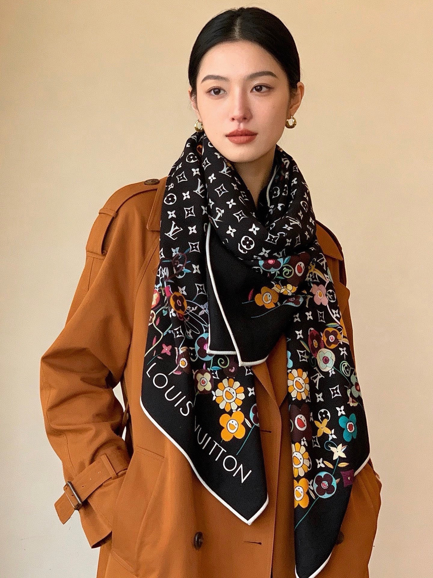 MONOGRAM INFINITY 140丝绒方巾【140顶级丝绒双面同色】Monogram Infin