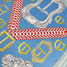 爱马仕(Hermès)90丝巾经典款“Boucles et Sangles du Trian”真丝方巾 爱马仕(Hermès)90丝巾经典款“Boucles et Sangles du Trian”真丝方巾