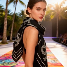 Chanel ~【140顶级双面丝绒披肩】香家logo与字母的完美碰撞设计底部还有隐隐约约的双C小Log Chanel ~【140顶级双面丝绒披肩】香家logo与字母的完美碰撞设计底部还有隐隐约约的双C小Log