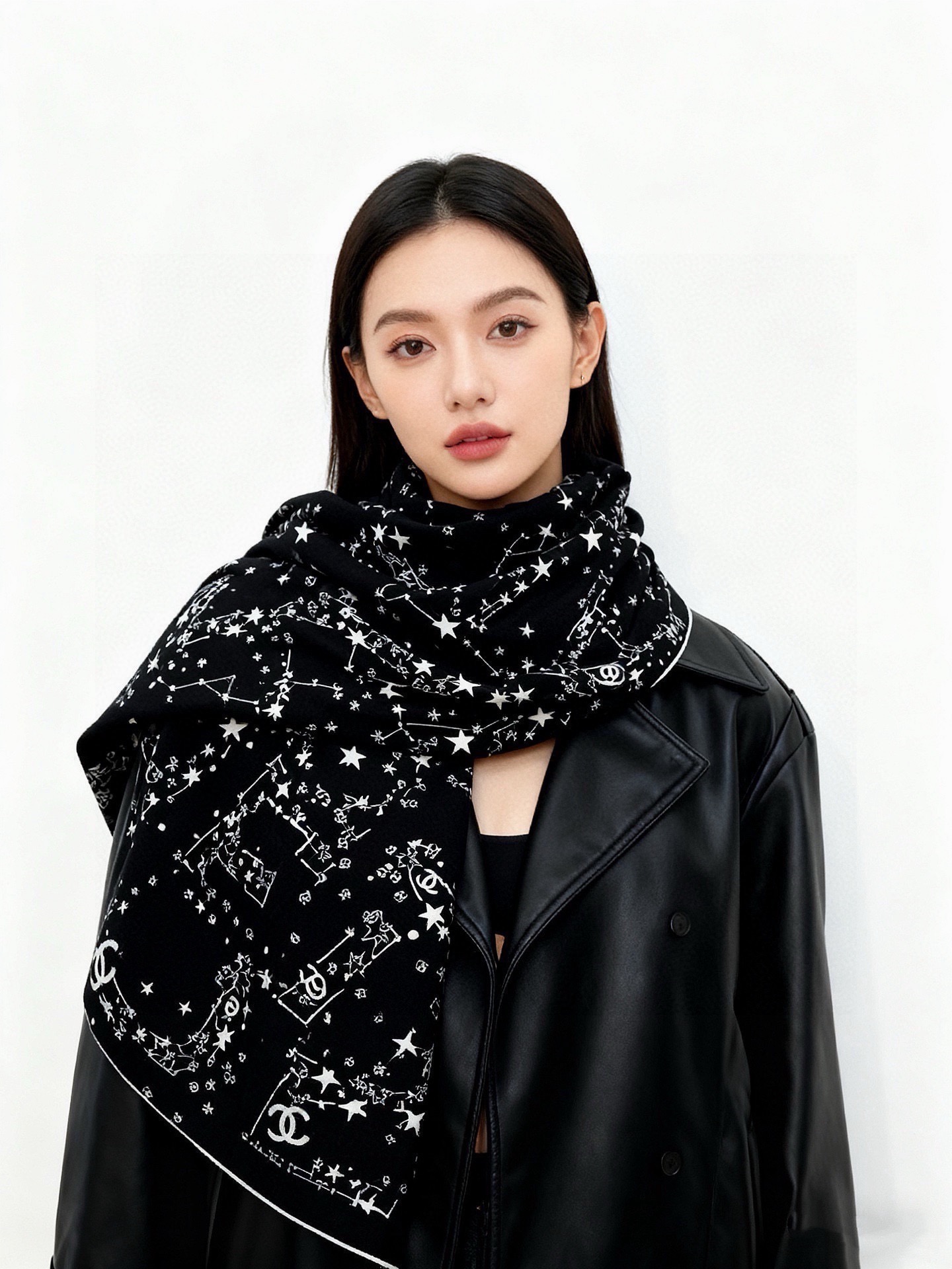 Chanel ~新品～【140顶级丝绒双面同色】繁星点点与双C的完美结合适合各种场合搭配使用黑白两色经典