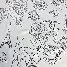 Chanel ~26新品~90双面真丝山茶花、四叶草、埃菲尔铁塔与双C的完美搭配适合各种场合搭配使用设计 Chanel ~26新品~90双面真丝山茶花、四叶草、埃菲尔铁塔与双C的完美搭配适合各种场合搭配使用设计