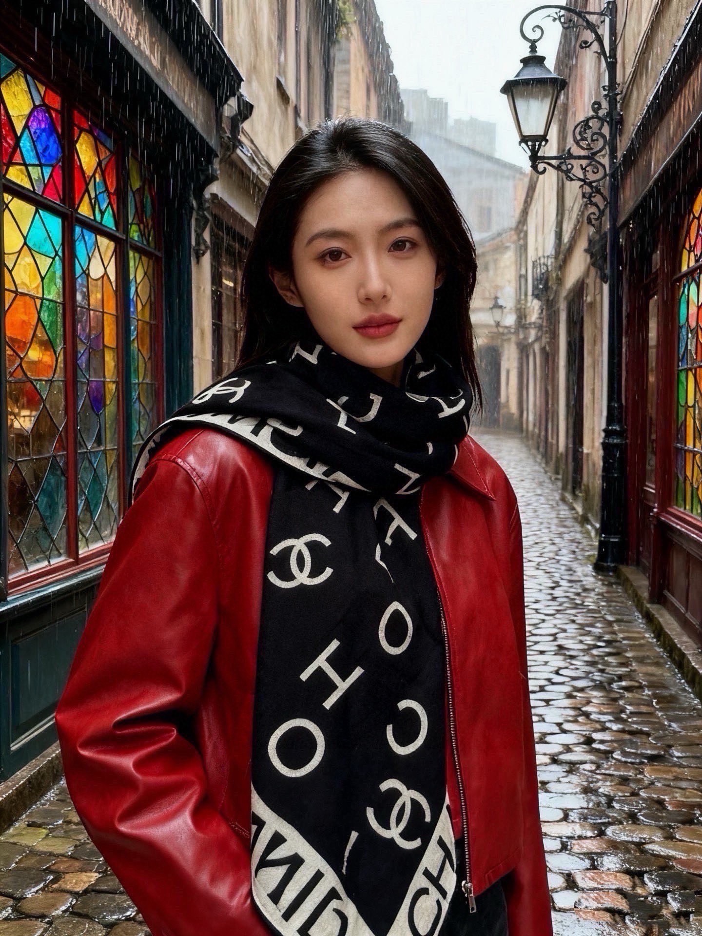 Chanel ~【140顶级双面丝绒披肩】香家logo与字母的完美碰撞设计底部还有隐隐约约的双C小Log