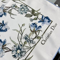 Dior 双面印花方巾90 厘米白色桑蚕丝斜纹面料多色 Lumiere de Rose 图案这款方巾饰以 Dior 双面印花方巾90 厘米白色桑蚕丝斜纹面料多色 Lumiere de Rose 图案这款方巾饰以