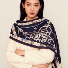 “金质马刺与骏马的披挂叠印版”披肩【140顶级丝绒双面同色】手工卷边30%桑蚕丝70%羊绒这款迷人的14 “金质马刺与骏马的披挂叠印版”披肩【140顶级丝绒双面同色】手工卷边30%桑蚕丝70%羊绒这款迷人的14
