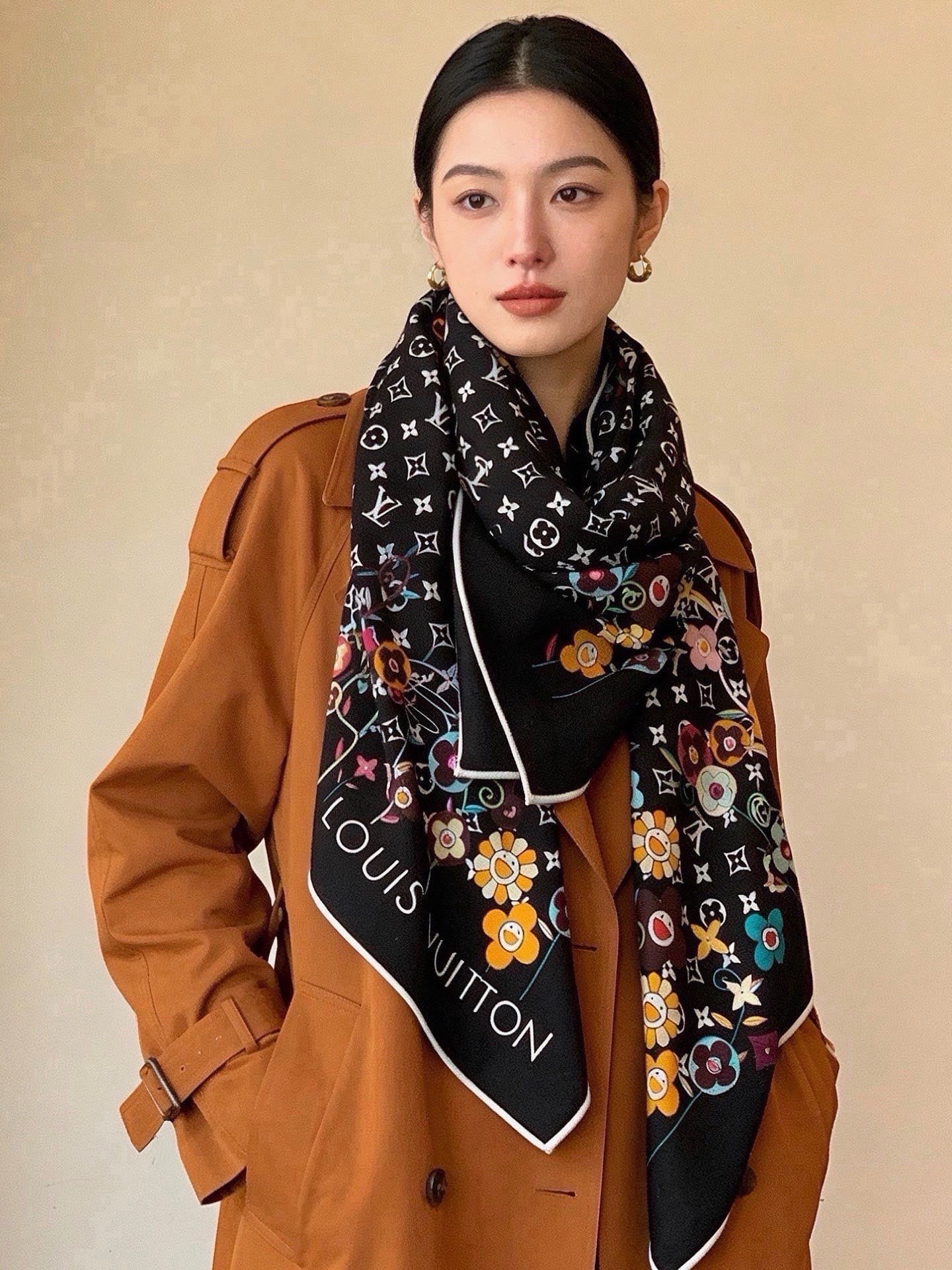 MONOGRAM INFINITY 140丝绒方巾【140顶级丝绒双面同色】Monogram Infin