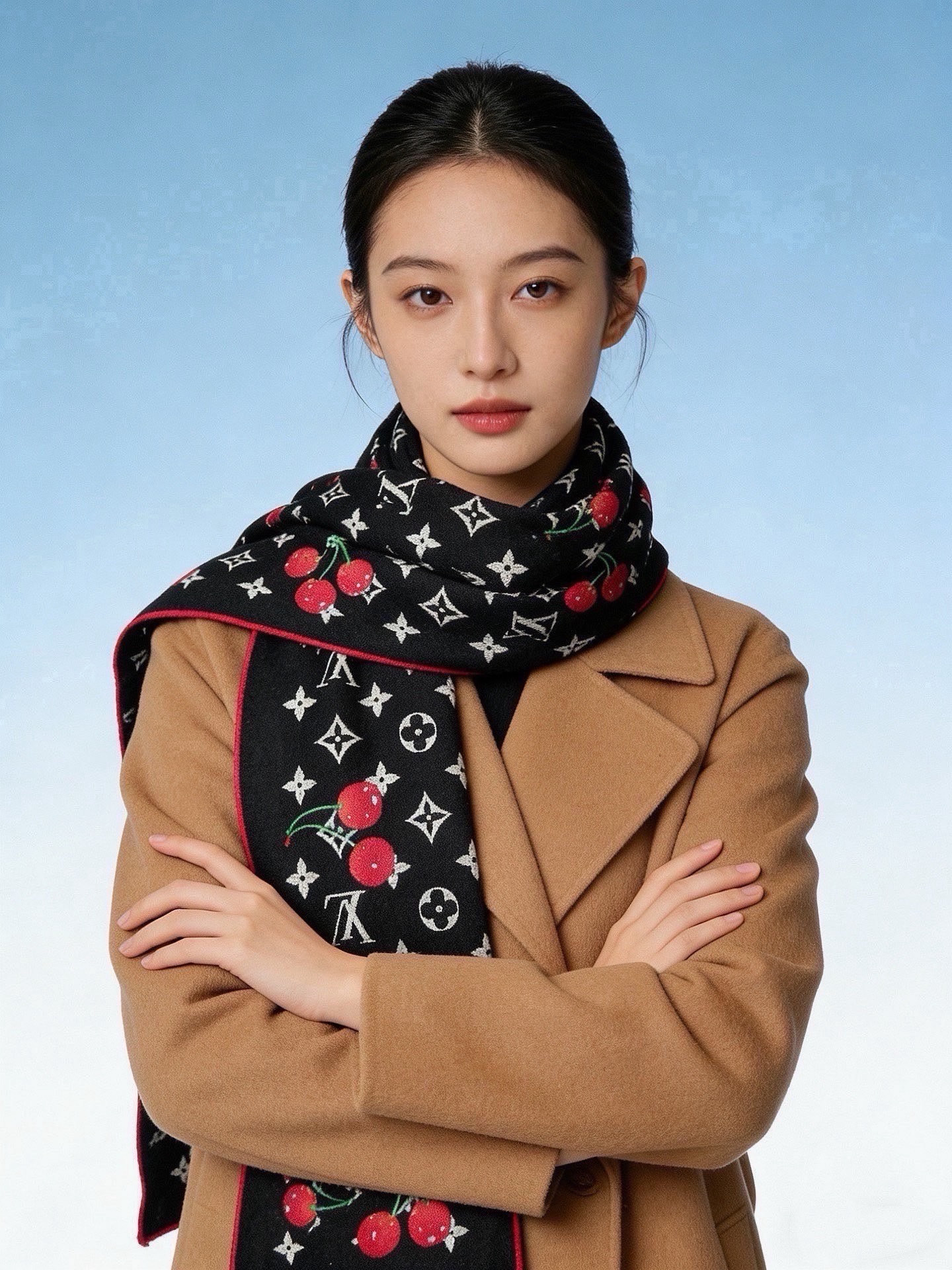 LV X TM MONOGRAM CERISE 【双面丝绒同色】 LV × TM Monogram Cerise 方巾出 LV X TM MONOGRAM CERISE 【双面丝绒同色】 LV × TM Monogram Cerise 方巾出