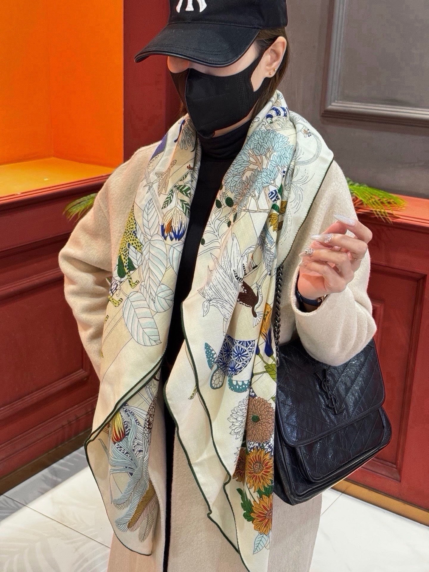 羊绒新款🆕👏买了都说好看‼️推荐💕爱马仕双面同色羊绒方巾，【奇珍乐园双面同色140】顶级工艺超值‼️爱马仕专柜爆款🎁💟立