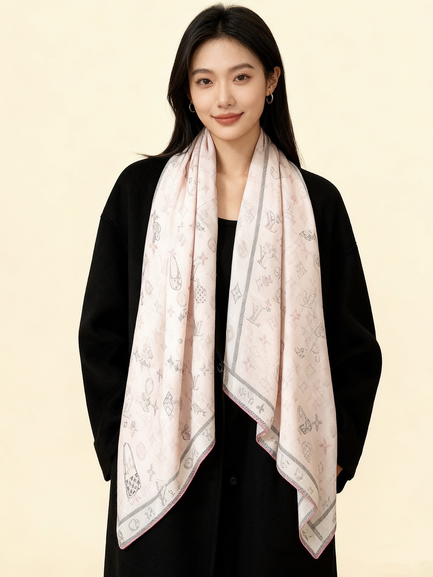 JARDIN DES PLANTES 140双面丝绒～ 【LV秋冬新品】 Jardin Des Plantes 丝绒披肩