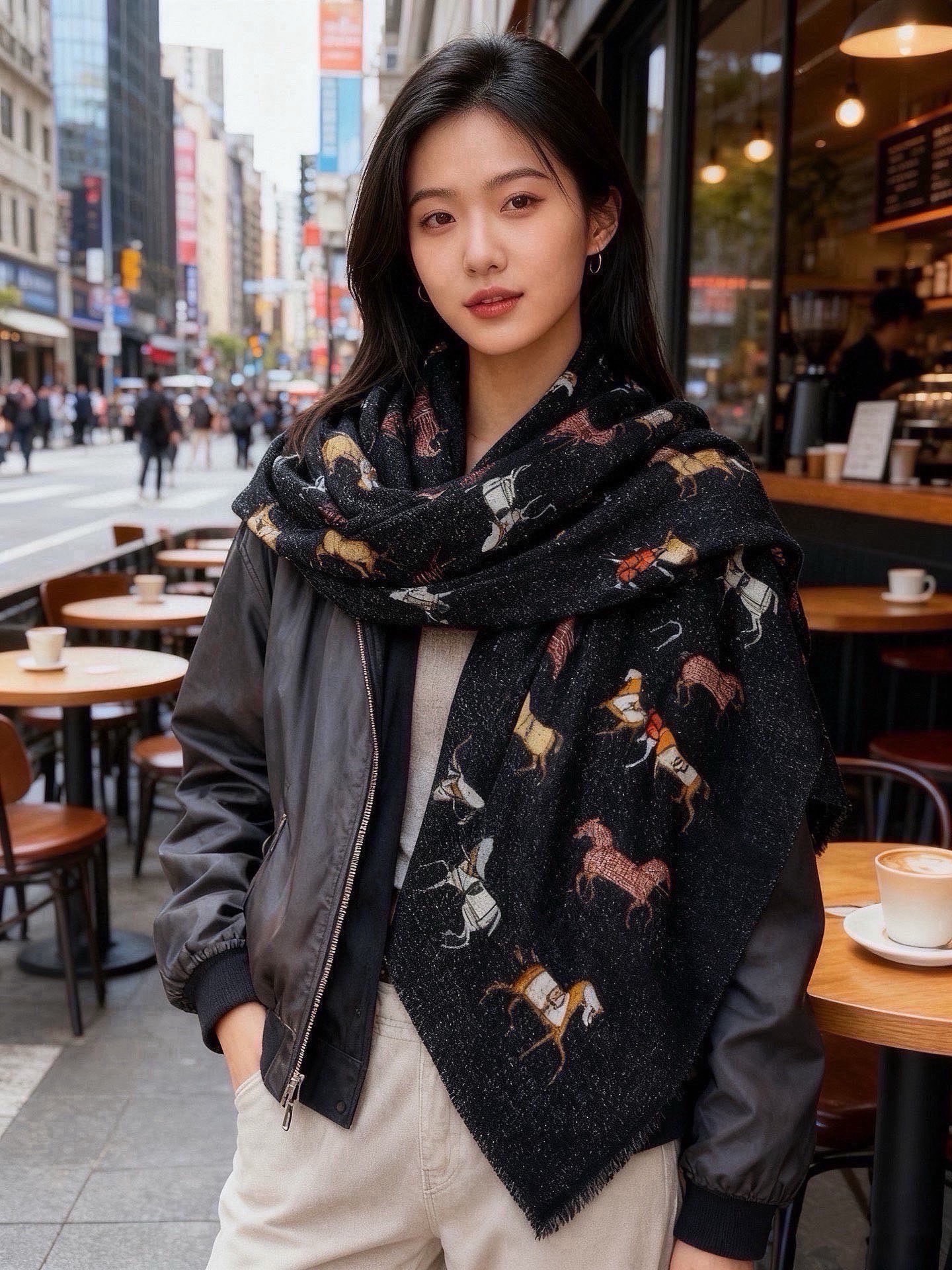 上新🌟 会发光发亮的围巾 💄💋新款客银丝+💖羊绒面料长巾 😘美翻了[流泪]H家【骏马披挂长巾】御用殿堂级别‼️新款专柜在