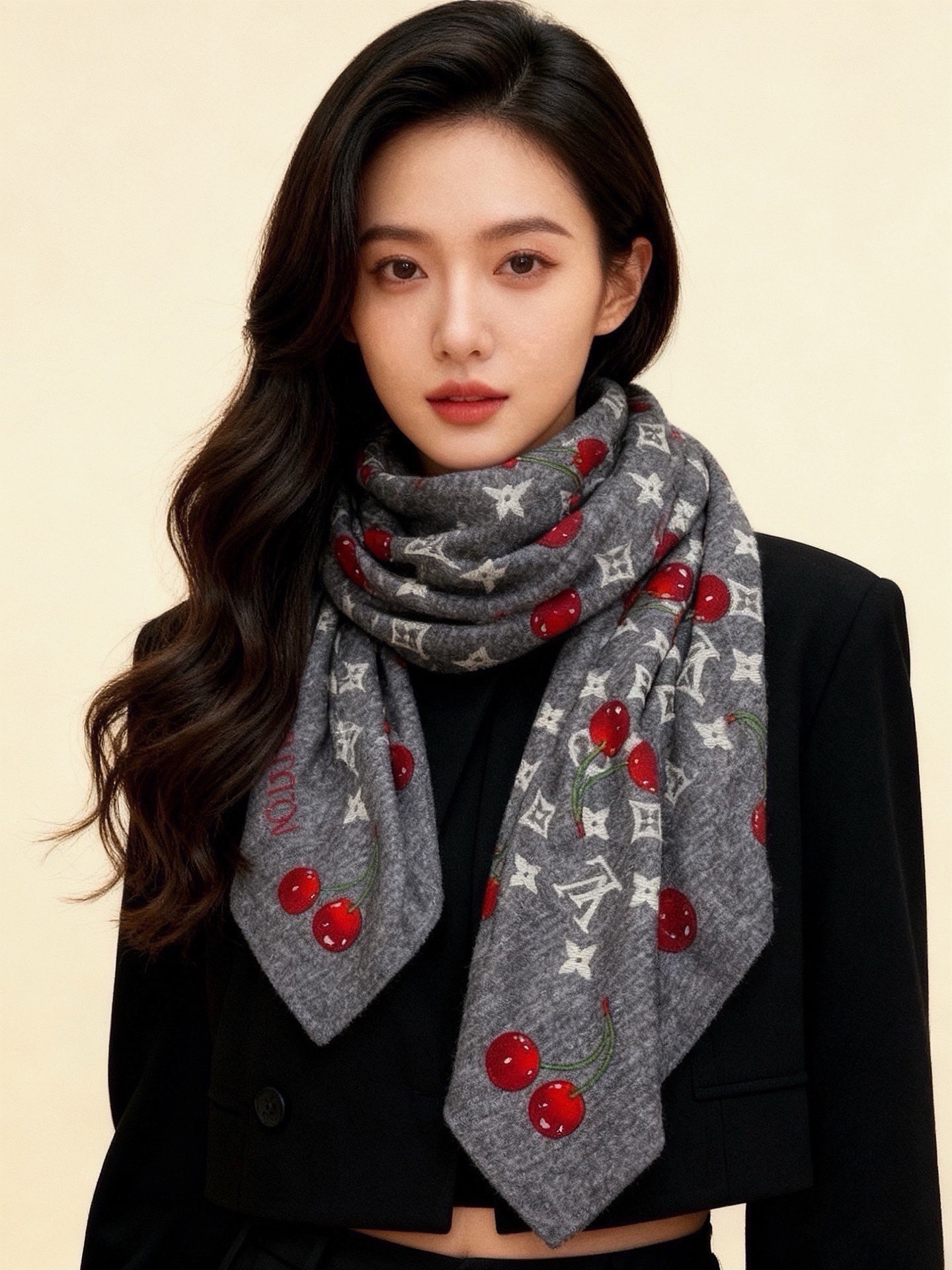 LV X TM MONOGRAM CERISE 140丝绒方巾 【140双面丝绒同色】 LV × TM Monogram LV X TM MONOGRAM CERISE 140丝绒方巾 【140双面丝绒同色】 LV × TM Monogram