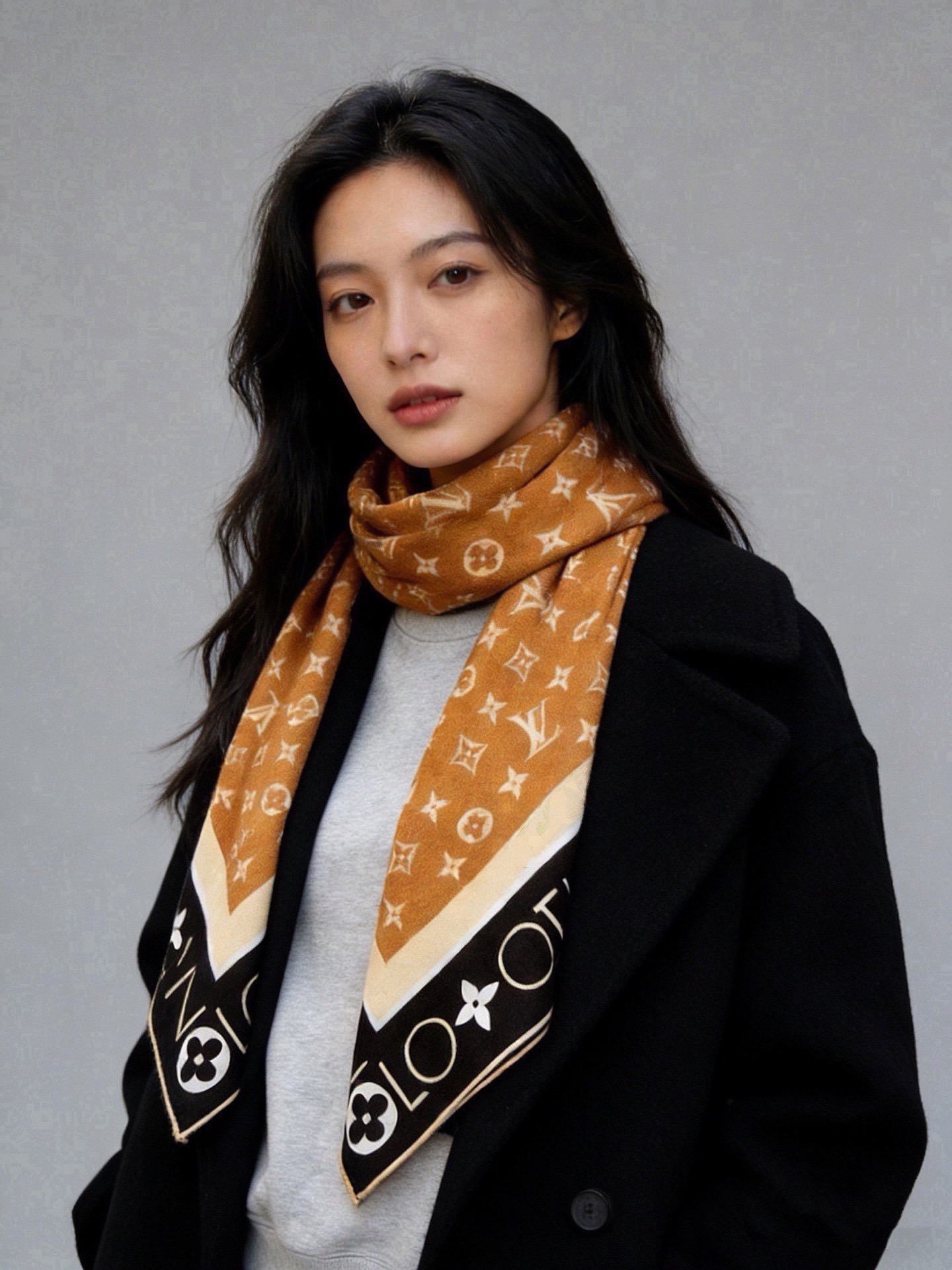 MONOGRAM INFINITY 140丝绒方巾 【140顶级丝绒双面同色】 Monogram Infinity 方巾