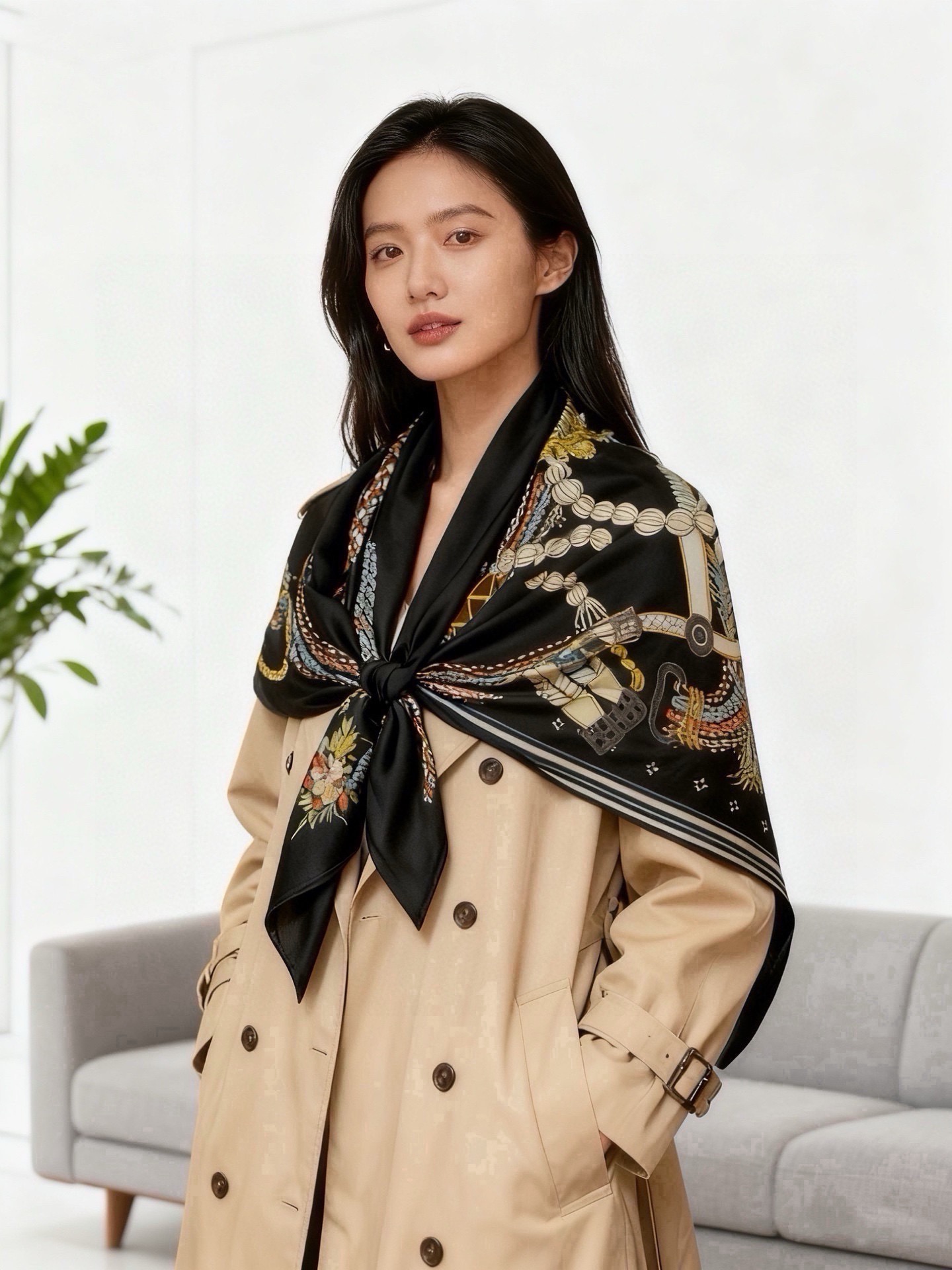 “编织鞍带”140方巾~Hermes 手工卷边丝绒方巾(30%桑蚕丝70%羊绒) 这款爱马仕的经典单品展现强大而迷人的 “编织鞍带”140方巾~Hermes 手工卷边丝绒方巾(30%桑蚕丝70%羊绒) 这款爱马仕的经典单品展现强大而迷人的