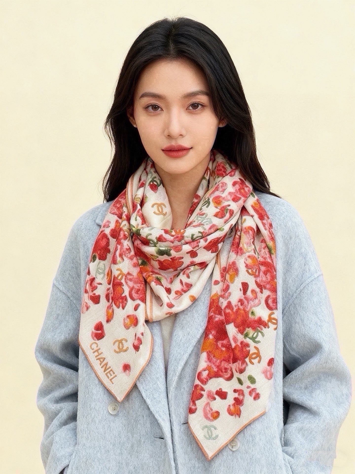 🌸·春日碎花 Chanel 140丝绒双面披肩 新款碎花花披肩 超级有氛围感 135*135cm的大尺寸 配色太好看了 🌸·春日碎花 Chanel 140丝绒双面披肩 新款碎花花披肩 超级有氛围感 135*135cm的大尺寸 配色太好看了