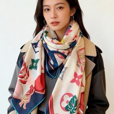 LV x TM 140披肩 【140顶级丝绒双面同色披肩】 本款L Multicolor披肩出自路易威登与知名日本艺术家 LV x TM 140披肩 【140顶级丝绒双面同色披肩】 本款L Multicolor披肩出自路易威登与知名日本艺术家
