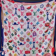 LV x TM 140披肩 【140顶级丝绒双面同色披肩】 本款L Multicolor披肩出自路易威登与知名日本艺术家 LV x TM 140披肩 【140顶级丝绒双面同色披肩】 本款L Multicolor披肩出自路易威登与知名日本艺术家