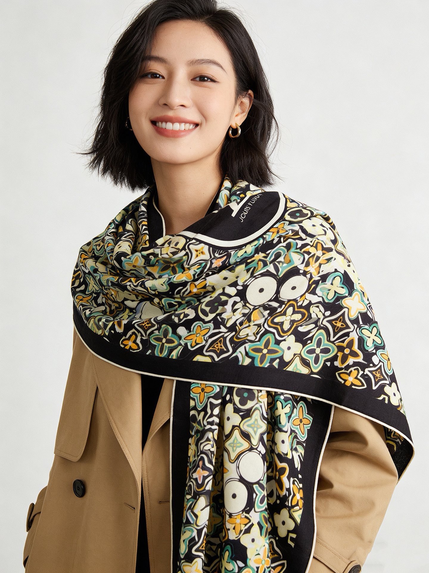 JARDIN DES PLANTES 140双面丝绒～ 【LV秋冬新品】 Jardin Des Plantes 丝绒披肩