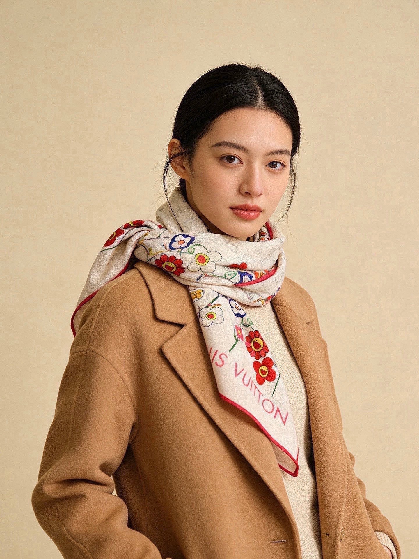 MONOGRAM INFINITY 140丝绒方巾 【140顶级丝绒双面同色】 Monogram Infinity 方巾