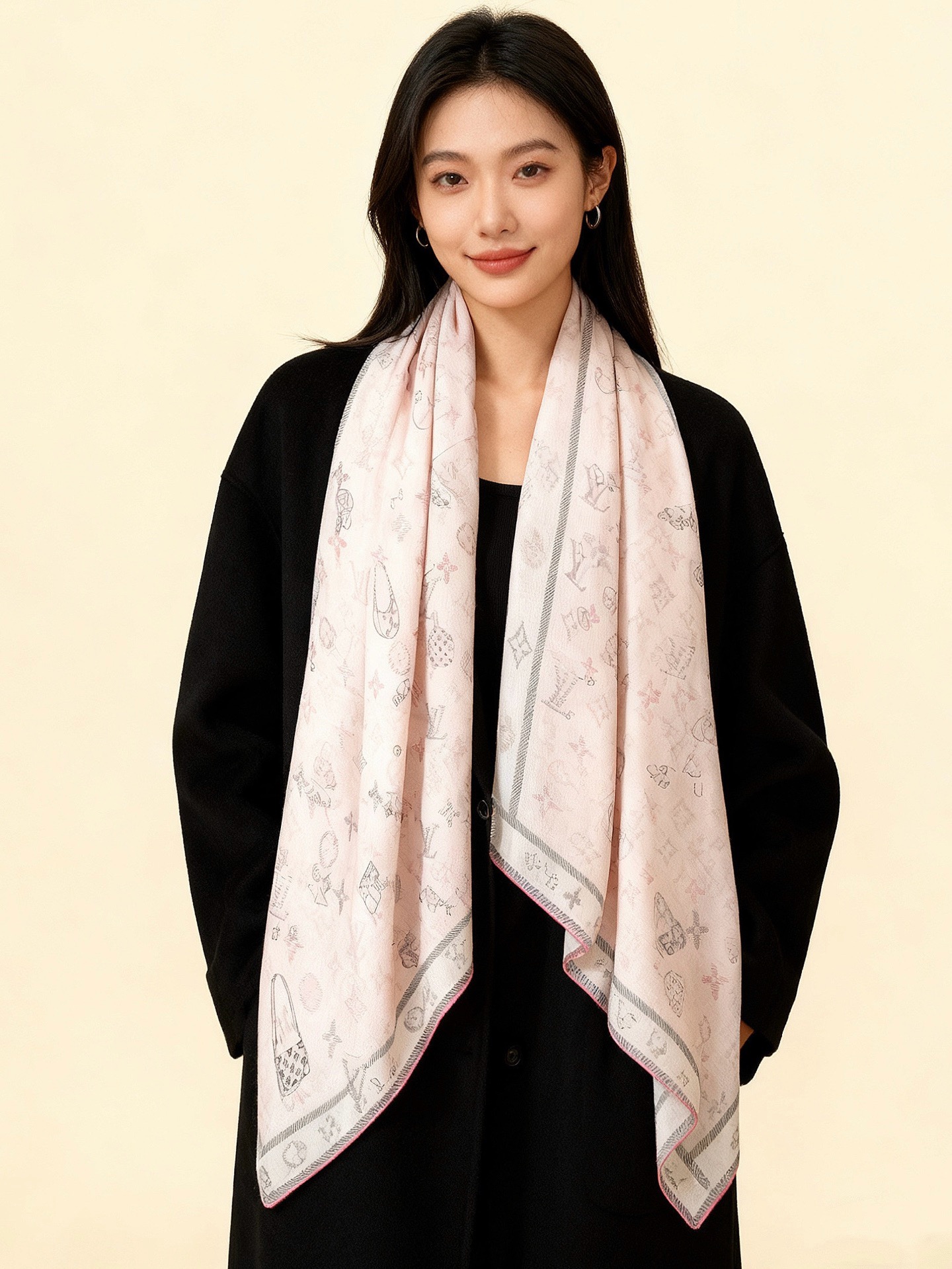 JARDIN DES PLANTES 140双面丝绒～ 【LV秋冬新品】 Jardin Des Plantes 丝绒披肩
