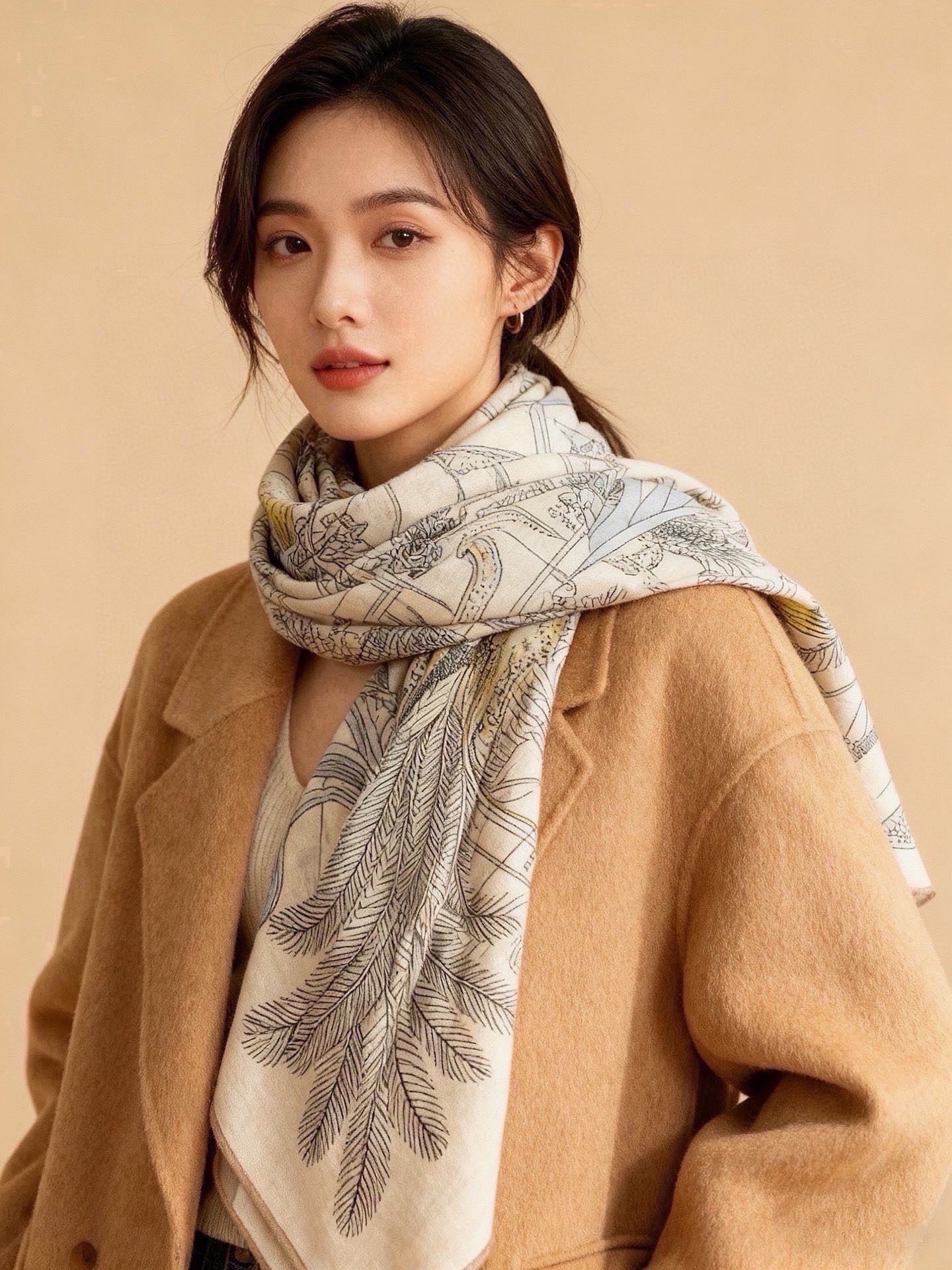 羊绒新款🆕👏买了都说好看‼️推荐💕爱马仕双面同色羊绒方巾，【奇珍乐园双面同色140】顶级工艺超值‼️爱马仕专柜爆款🎁💟立