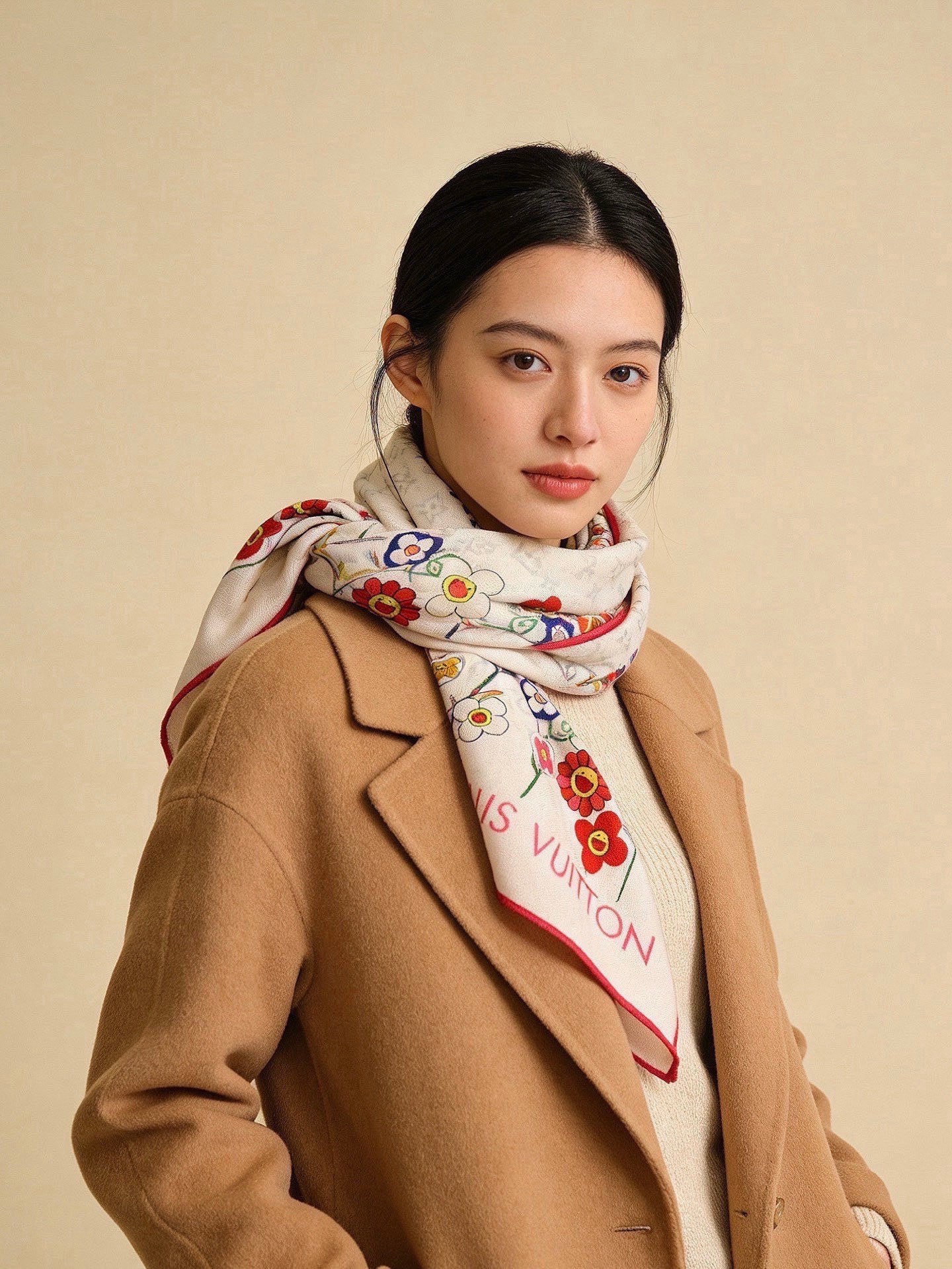 MONOGRAM INFINITY 140丝绒方巾 【140顶级丝绒双面同色】 Monogram Infinity 方巾