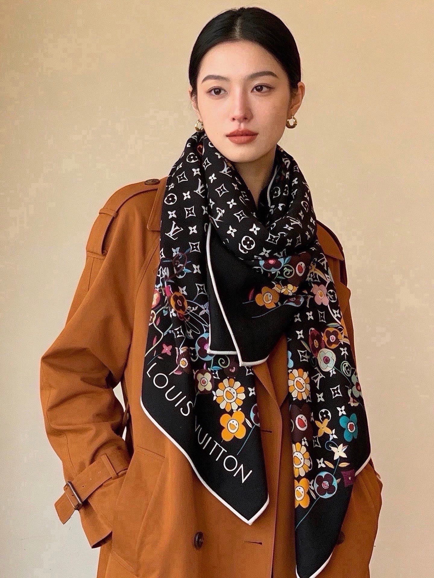 🆕   MONOGRAM INFINITY 140丝绒方巾 【140顶级丝绒双面同色】 Monogram Infinit