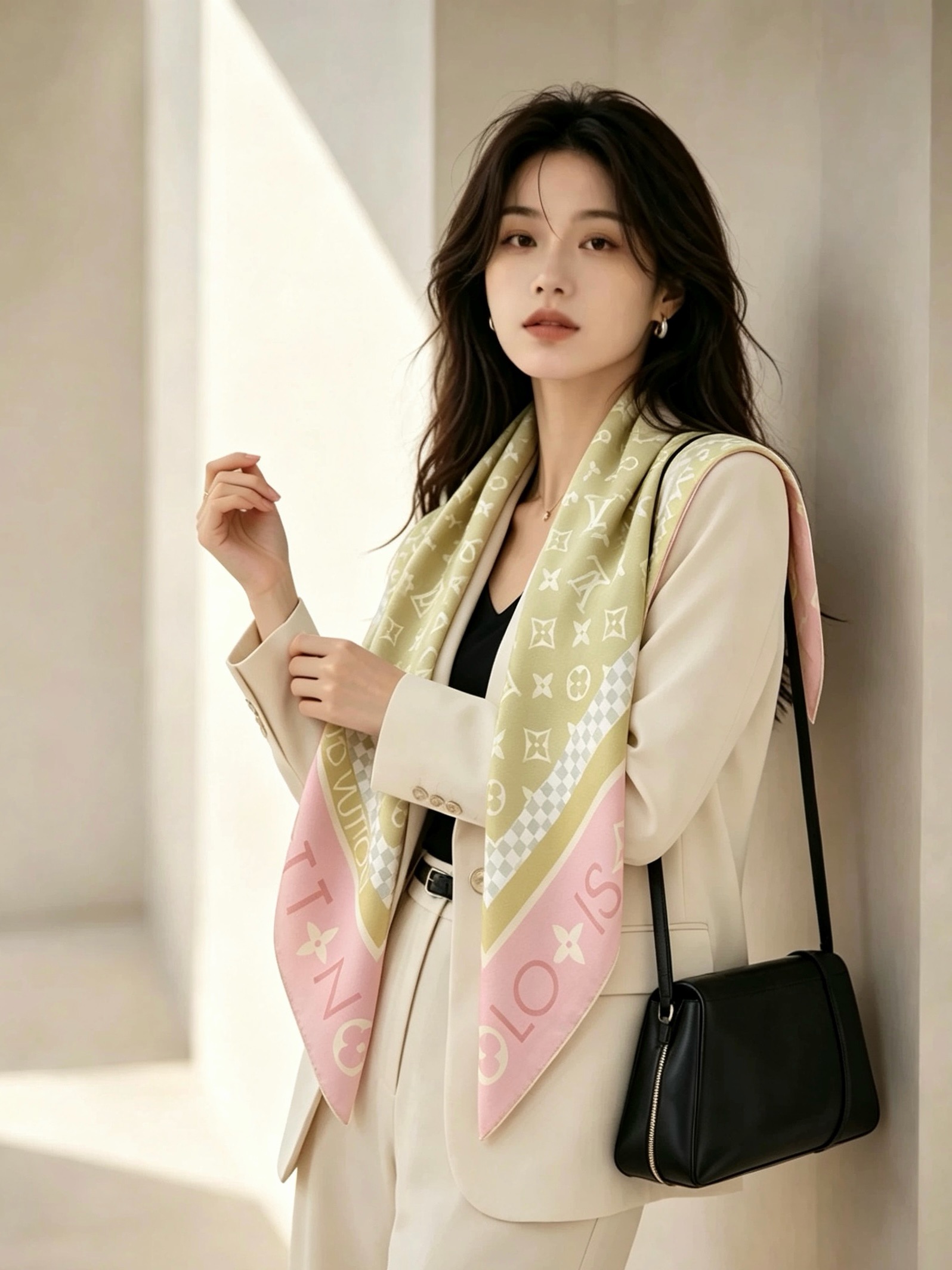 🆕   MONOGRAM SILHOUETTE 90双面丝巾 Monogram Silhouette 方巾为华美桑蚕丝融