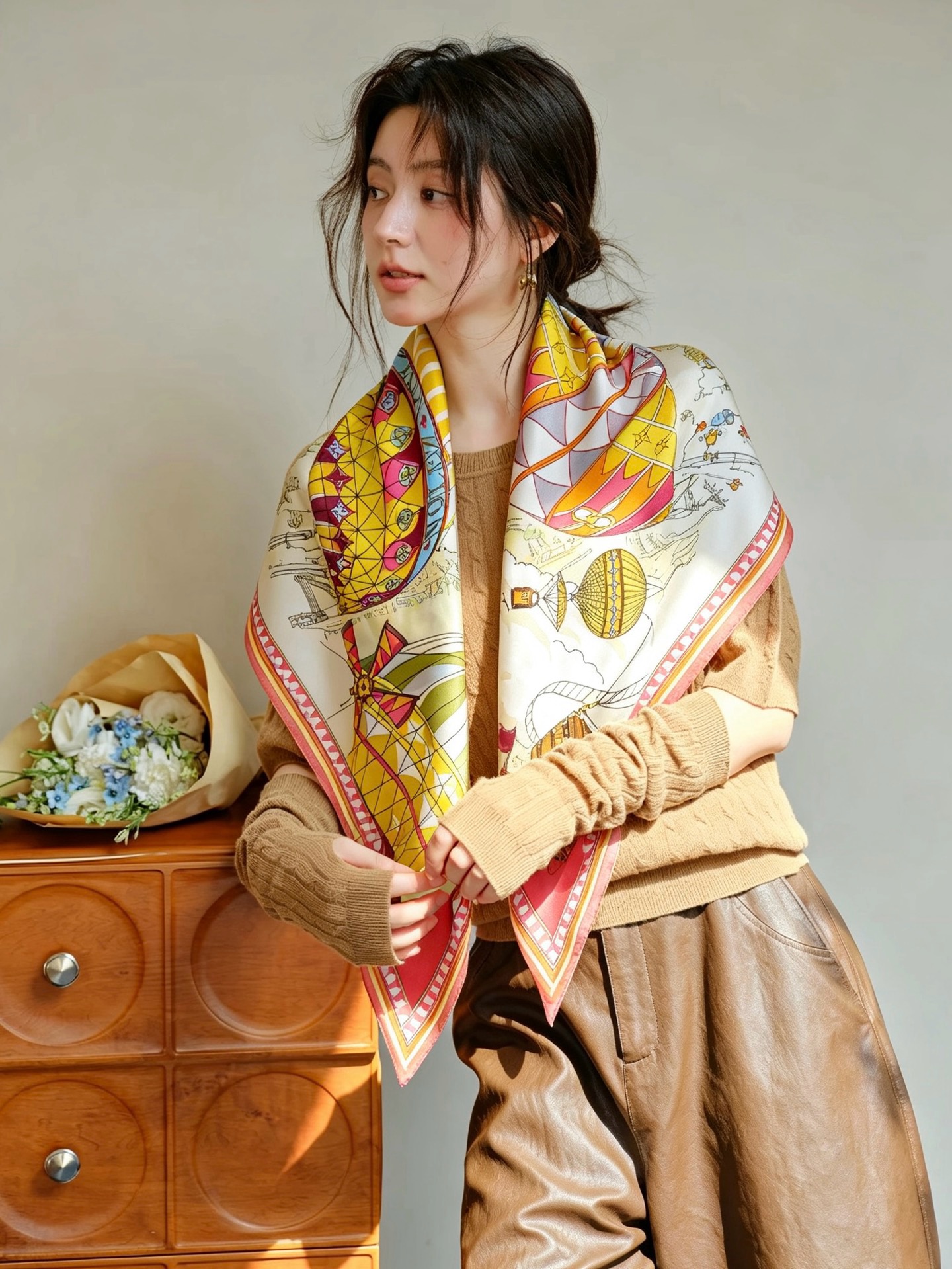 🆕   FROM THE CLOUD 90 双面同色方巾 From The Cloud 方巾选用华美桑蚕丝匠心呈现艺术之