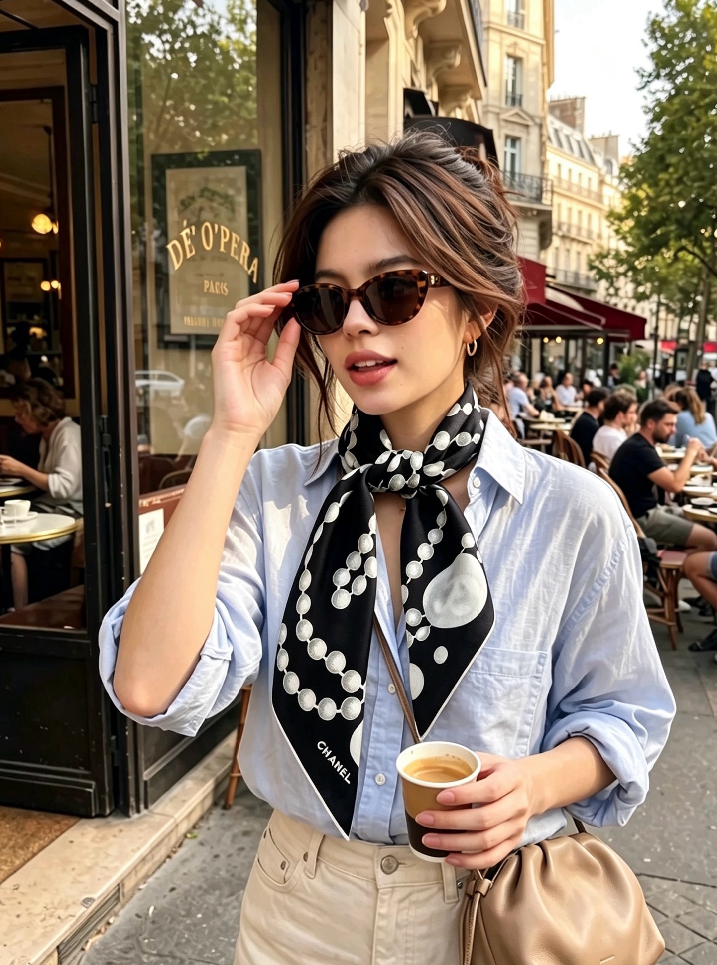 🆕  Chanel 90丝巾 新品 18mm顶级真丝双面同色印花 完美珍珠与双C的组合设计 永远是香家最不可错过的时尚单