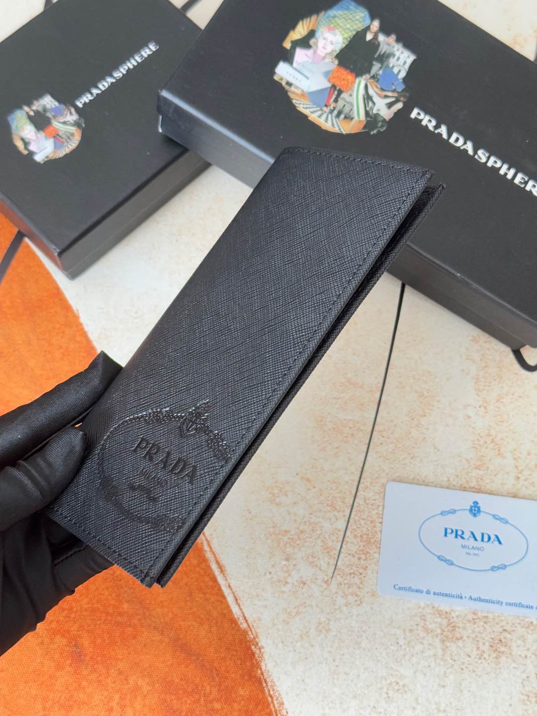 ZP 定番西装夹財布 ブルー 高級牛皮製