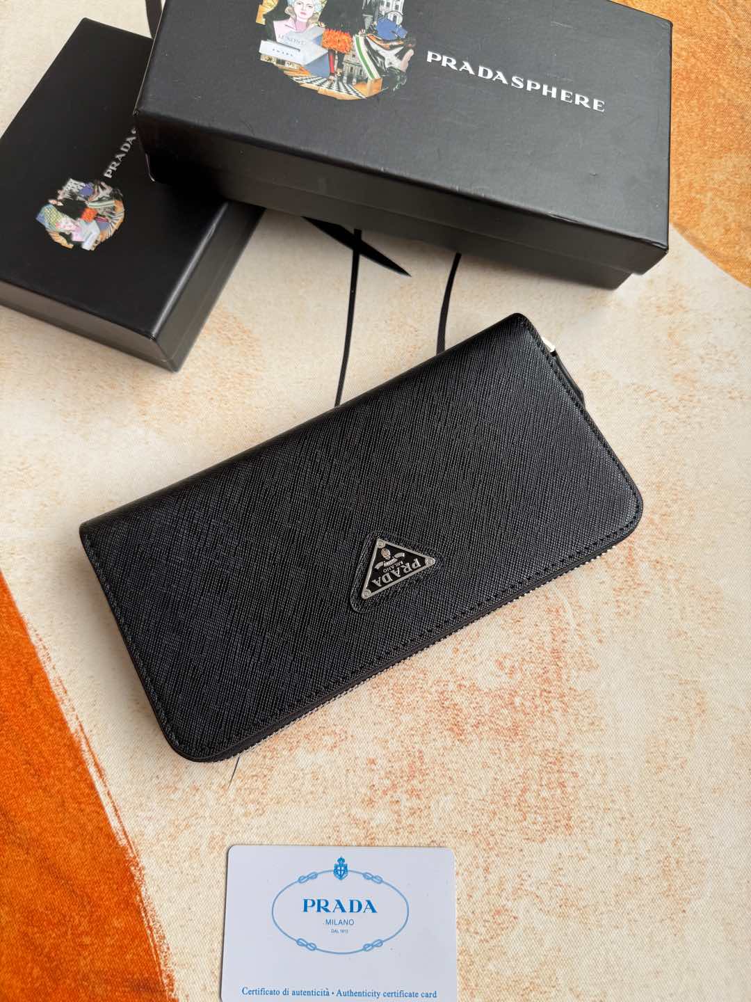 ZPクラシック小型単拉链財布 - イタリア製高級牛皮