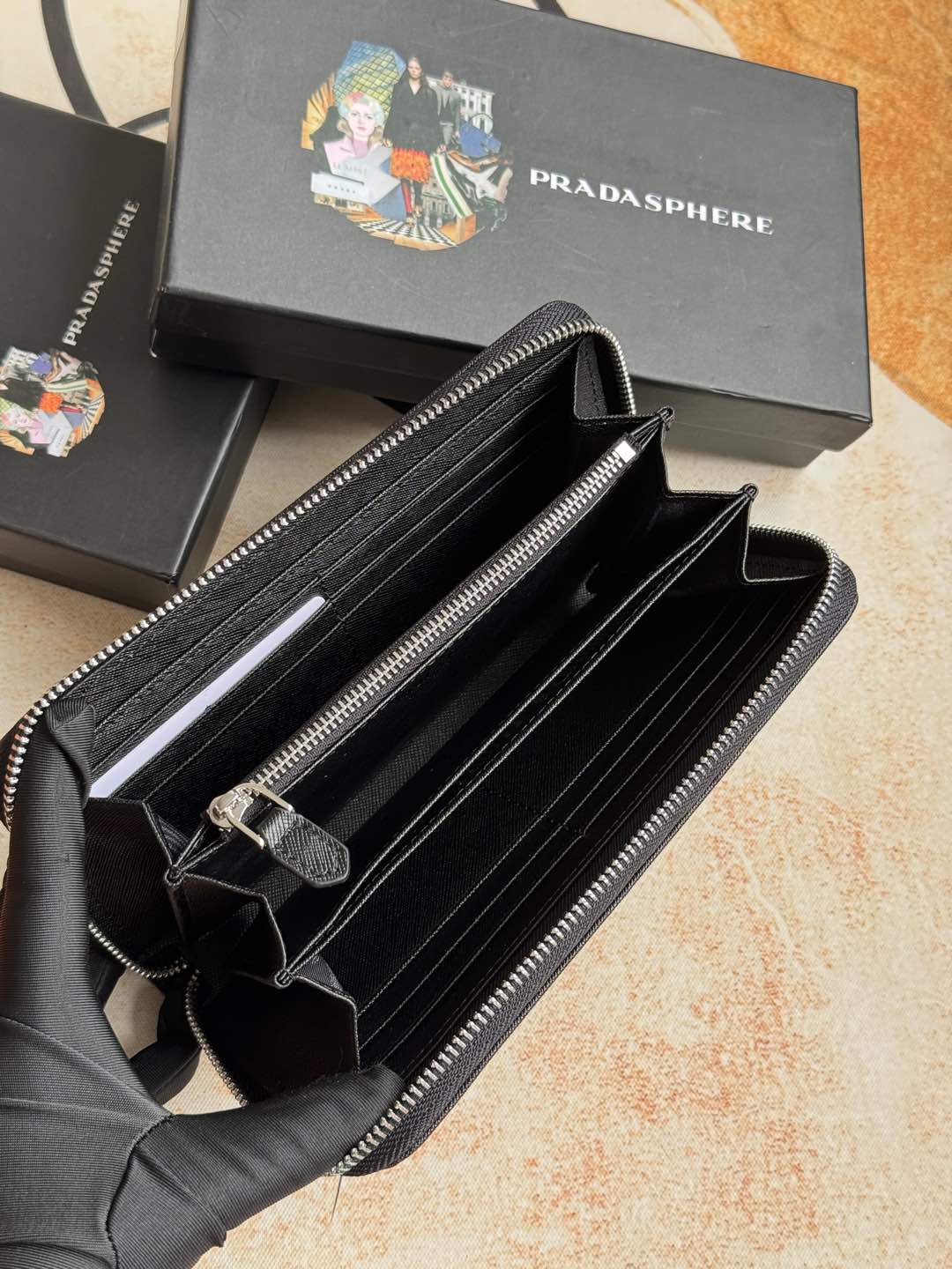 ZPクラシック小型単拉链財布 - イタリア製高級牛皮